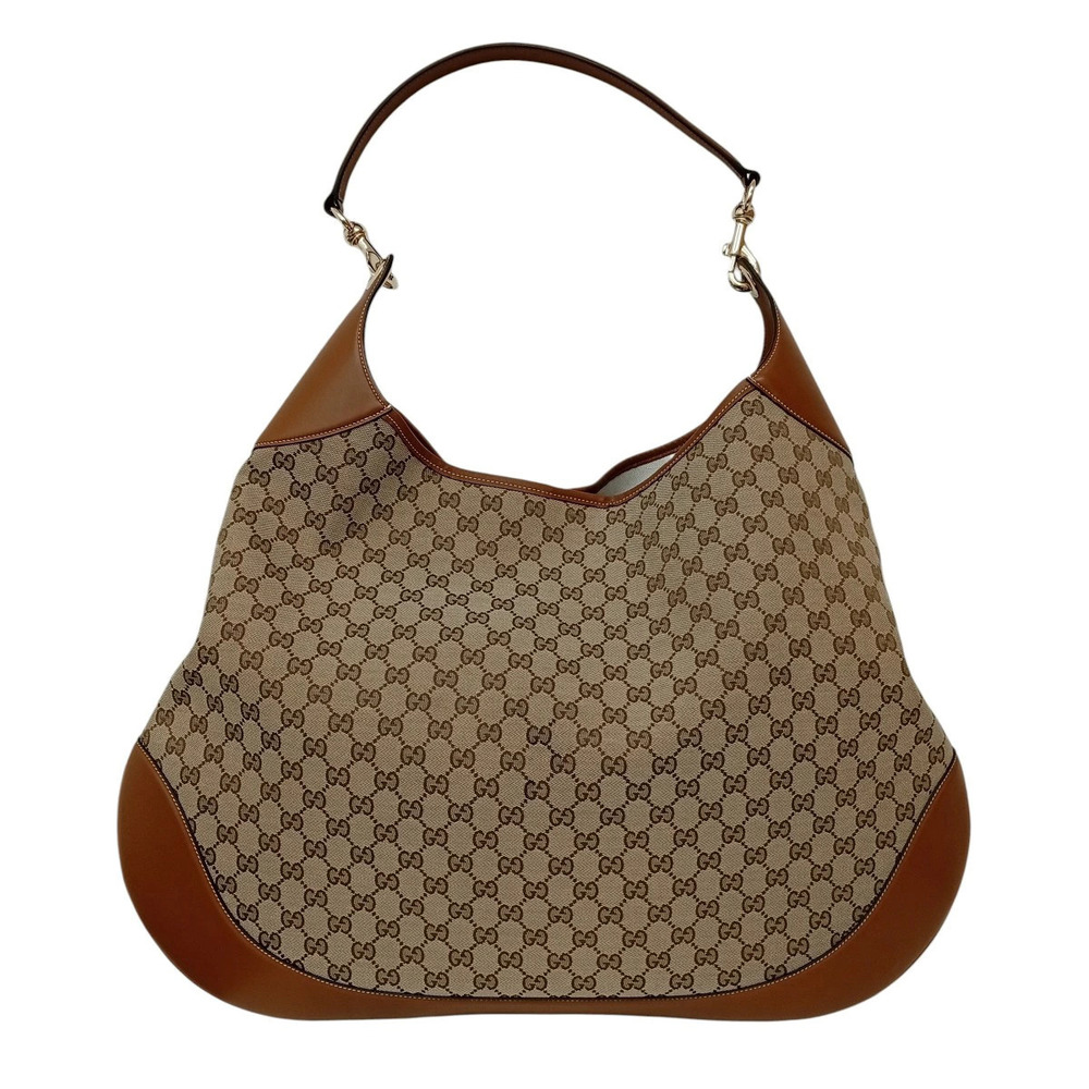Gucci Abbey GG Canvas Shoulder Bag Tan Brown